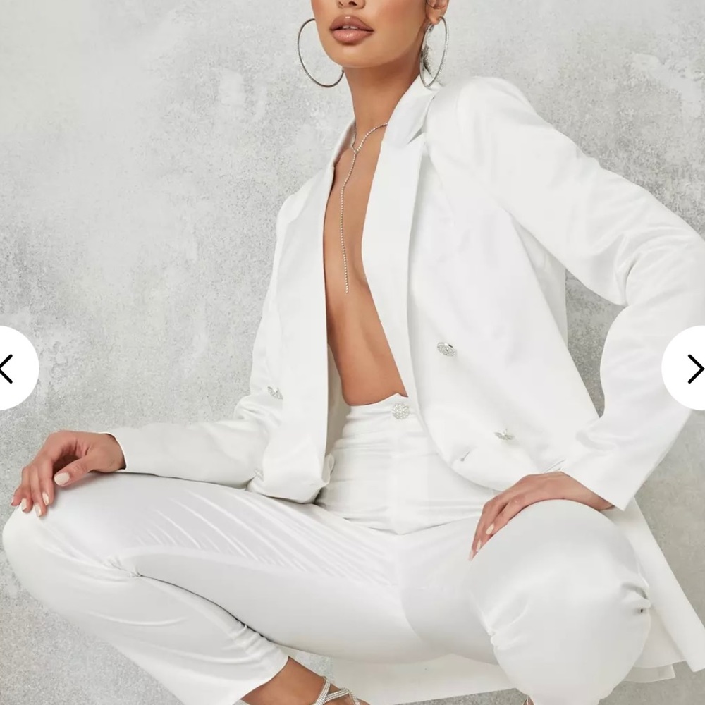 Tall White Co Ord Classic Slim Fit Blazer